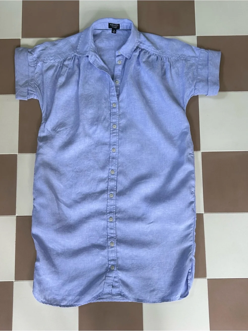 J.Crew Baird McNutt Irish Linen Blue Shirt Dress XS